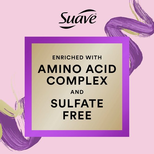 Suave Pink Luscious Curls Shampoo For Luscious Curls Curls Defining Curly Hair Shampoo with Amino Acid Complex 16.5 oz