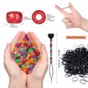 1605pcs Beads for Hair Braids Kit Including 600pcs 9x6mm Glitter Pony Beads, 1000pcs Elastic Rubber Bands, and 5pcs Quick Beaders for Kids Hair Braids (Glitter)