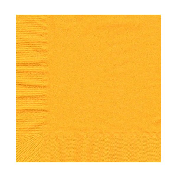 50 Plain Solid Colors Beverage Cocktail Napkins Paper - Harvest Yellow/School Bus Yellow