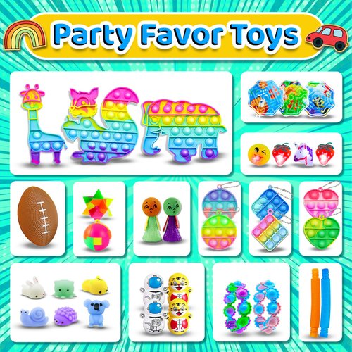 135pcs Party Favors for Kids 4-8-12,Fidget Toys Pack ,Easter Egg Fillers Easter Basket Stuffers Birthday Gift, Treasure Box Toys for Classroom Prizes, Bulk Toys, Goodie Bag Stuffers Pinata Stuffers