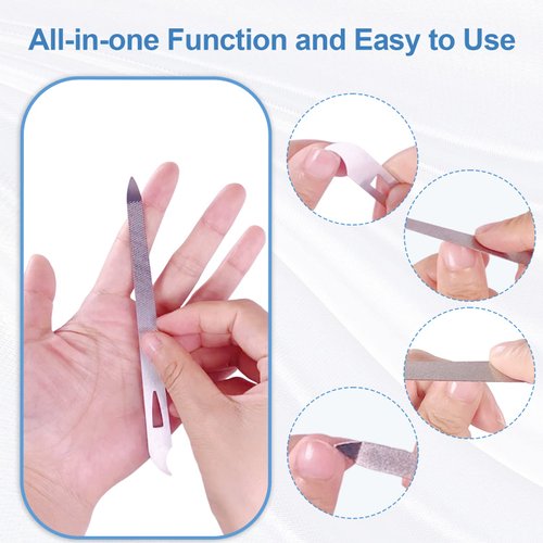 Nail Files for Natural Nails (6 Pack), Metal Nail File 5.5’’ Stainless Steel Thin Durable Nail Filer with Curved Sharp Pointed Tip Double Sided Manicure Pedicure Toenails Tools