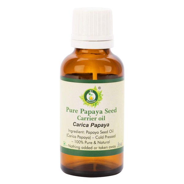 Papaya Seed Oil | Carica Papaya | For Skin | For Dark Spots Removal | For Body | For Hair | Pure Papaya Seed Oil | 100% Pure Natural | Cold Pressed | 50ml | 1.69oz By R V Essential
