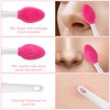 WLLHYF 5 Pcs Lip Scrub Brush Double-Sided Silicone Exfoliating Tool Mini Soft ​Lip Brush Cleaner for Men Women lightening dark lips Smoother Fuller Lip Appearance