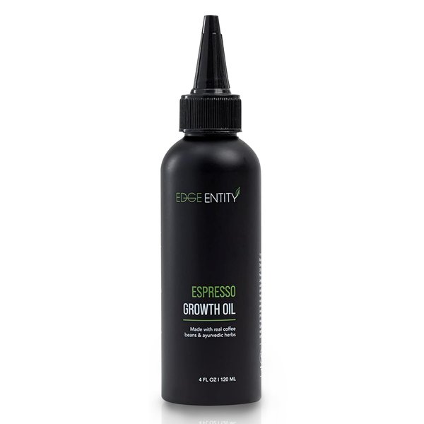 Edge Entity Espresso Hair Growth Oil – Blend of Castor Oil and Avocado Oil Infused with Coffee Beans, Amla and Ashwagandha for Thicker, Nourished Hair - Ideal for Kinky, Coily and Damaged Hair