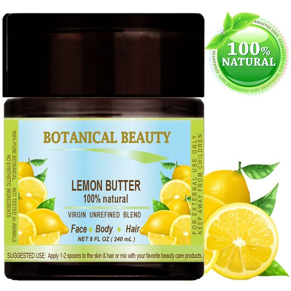 LEMON OIL BUTTER RAW Lemon essential Oil, Lime essential oil, Soybean Oil.100% Natural VIRGIN UNREFINED. 8 Fl oz - 240 ml. For Skin, Hair, Lip and Nail Care by Botanical Beauty