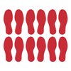 LiteMark Removable Matte Finish Red 9 Inch Medium Size Footprint Decal Vinyl Stickers | Great for Floors, Ceilings, Walls, and Most Smooth Surfaces | Pack of 12 Footprints (6 Pairs)