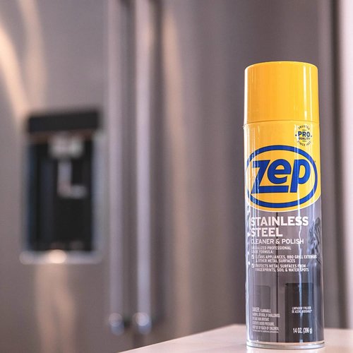 Zep Stainless Steel Cleaner and Polish 14 ounces - ZUSSTL14 - Protects Metal Surfaces from Fingerprints, Soil and Waterspots