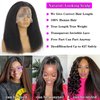 AZW Kinky Straight Wigs for Black Women Human Hair,180 Density 13x4 HD Lace Front Wigs Human Hair Glueless Wigs Human Hair Pre Plucked with Baby Hair Bleached Knots Lace Closure Wigs (Black 24 Inch)