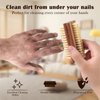 DEBETOOL Acacia Wood Firm Nail Brush,2 Pack Wooden Nail Scrub Brush for Fingernail cleaning,Natural two Side Nail Scrub Brush