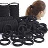 Generic 100pcs Black Elastic Hair Ties, Soft Band Ponytail Holder For Women and Girls.
