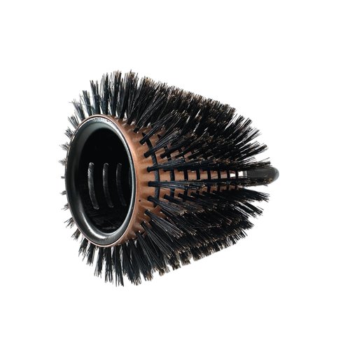 Phillips Brush Luxe Tourmaline Monster Vent 1 Professional Hair Brush (5” Diameter Barrel) - Vented Hairbrush Nylon Reinforced Boar Hair Bristles, Sleek Copper & Black Color