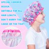 Shower Cap For Kids,3 Pcs Kids Girls Toddler Shower Cap, Reusable Plastic Rainbow Unicorn Shower Cap For Girls Adjustable Cute Mermaid Hair Cap Waterproof Childrens Women Head Cap For Hair