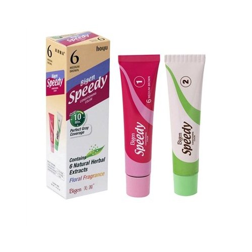 HOYU Bigen Speedy Hair Color Refill, No. 6 Medium Brown (Pack of 6)