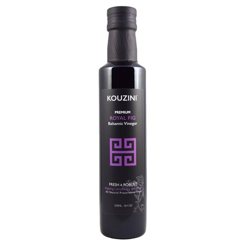 Kouzini Ultra Premium Royal Fig Balsamic Vinegar, Aged Balsamic Vinegars from Modena, Italy, Premium, Smooth & Full-Bodied Flavor, 250ml Bottle