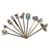 10PCS Retro Hair Pins Vintage Hair Clips Elegant Crystal Rhinestone Hairpins Metal Bobby Pins Hair Accessories for Women Ladies and Girls Headwear Styling Tools