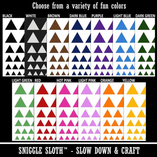 Triangle Solid Temporary Tattoo Water Resistant Fake Body Art Set Collection - Black (One Sheet)