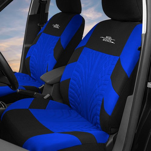 AUTOYOUTH Car Seat Covers Full Set, Front Bucket Seat Covers with Split Bench Back Seat Covers for Cars for Women Full Set Seat Protectors - 9pcs,Blue…