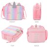 mibasies Kids Insulated Lunch Box for Girls Rainbow Unicorn Lunch Bag for School (Pink Blue Rainbow)
