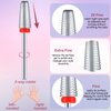 3 Pieces Nail Drill Bits Set, Nail Carbide 5 in 1 Bit, Tapered Barrel Carbide Nail Drill Bit, 3/32 Inches Cone Shape Carbide Bit Carbide Nail Drill Bits for Acrylic or Gel Remover (Silver)