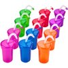 Kicko Neon Sipper Cups - 5.5 Inch - 12 Oz. - Colorful Neon Cups with Lids and Straws - School Events, Themed Parties, and Birthday Celebrations - Party Supplies | 12 Pack