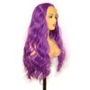 BLUPLE Purple Lace Front Wigs Long Body Wave Heat Resistant Free Part 22 Inch Synthetic Hair Replacement Wigs for Women Cosplay Party Show