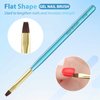 INENK Metal Blue Nail Art Clean Up Brushes for Cleaning Polish Mistakes on the Cuticles, Acetone Resistant Nail Brush, Fingernail Cleaning Brushes for Nail Art and Designs (Round&flat&Bevel)