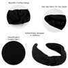 YETASI Black Satin Headbands for Women,Elegant, Chic and Comfortable Knotted Headband made of Non-Slip Silk Quality Satin Fabric, Adjustable Knot Head band