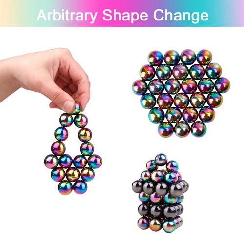 BBfancy 27Pcs Magnet Rainbow Ball Fidget Toy, DIY Hematite Stones Toys for Adults, Science Kit for Anxiety Relief, Magnetic Rattle Snake Birthday Gift Filler Stuffer Party Favors