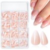 Lifextol 240pc Ombre Almond Press on Nail short Fake Nails Press ons Glue on Nails with Glue & Adhesive Tabs, Acrylic Nails Press on Nails Almond False Gel X Nail Tips Stick on Artificial Fingernails