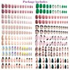 12packs(288Pcs) Press on Nails - OPkssnails French Tip Press on Nails Short Almond And Square Medium Nails,Reusable Press On Nails Kit with Nail Glue for Women