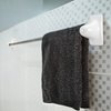 RattanView 2 Pcs White Porcelain Towel Bar Rod Rack Post Holder Bracket Tile Set Mid Century Modern Retro Ceramic Bathroom Towel Holder Porcelain Bathroom Accessories