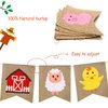Farm Animal Burlap Banner High Chair Garland Farmhouse Hanging Pennant Birthday Party Pre-strung Bunting Baby Shower Decorations