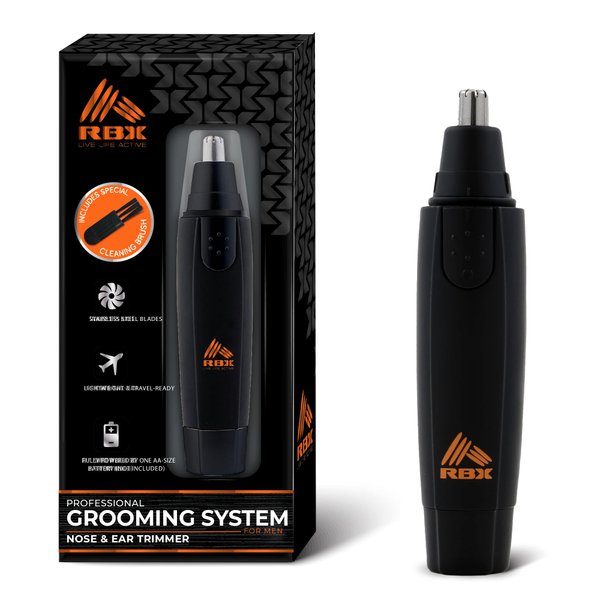 RBX Nose Hair Trimmer for Men Precision Ear and Nose Hair Trimmer for Men Professional Men's Grooming System Stainless Steel Blades Lightweight and Travel Ready