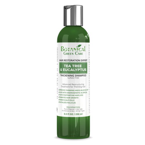 "Tea Tree & Eucalyptus" Sulfate-Free Caffeine SHAMPOO, Anti-Thinning Shampoo, Thickening Shampoo for Thinning Hair, Hair Loss Shampoo, Thickening Products For Women & Men, Hair Growth Shampoo