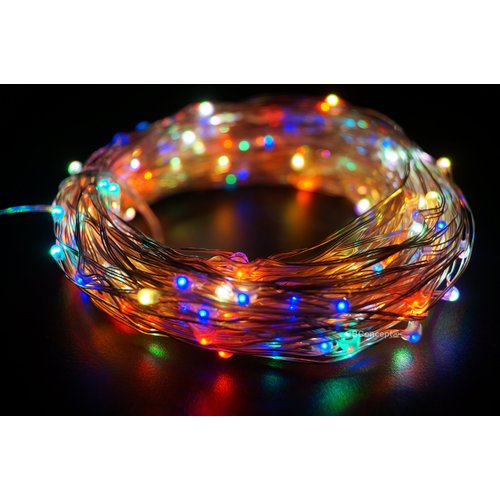 CBconcept® LC200-10M-M LED Starry String Lights on Copper Wire,Includes UL Listed Power Adapter,33-Feet, 200 LED's, Multi Color
