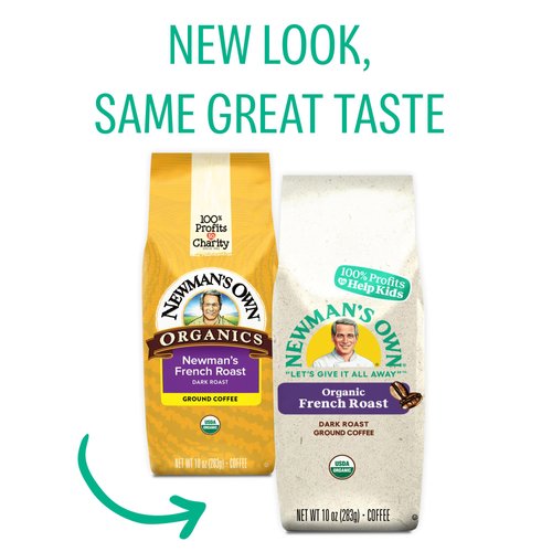 Newman's Own Organics Newman's French Roast, Ground Coffee, Fair Trade Certified, Dark Roast, Bagged 10oz