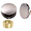 Westbrass D98HRK-20 Universal Fine or Coarse Thread Tip-Toe Bathtub Drain Trim with Illusionary No-Hole Faceplate and Adaptor Bushing, 1-Pack, Stainless Steel