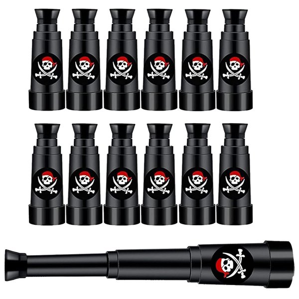 Juephe Plastic Pirate Telescopes Bulk Kids Pirate Party Supplies Mini Pirate Spyglass for Pirate Birthday Party Toys Halloween Treasure Hunt Pretend Play (36)