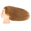 TIANYOUHAIR Brown Real 100% Human Hair Mannequin Head Manikin Cosmetology Doll Training Head with Stand for Hairstylist Hairdresser Practice Braiding Styling Bleaching Dyeing Curling Cutting