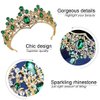 Olbye Wedding Tiara Green Crystal Crown for Women and Girls Queen Crowns and Tiaras Baroque Crown Gold (Style2)