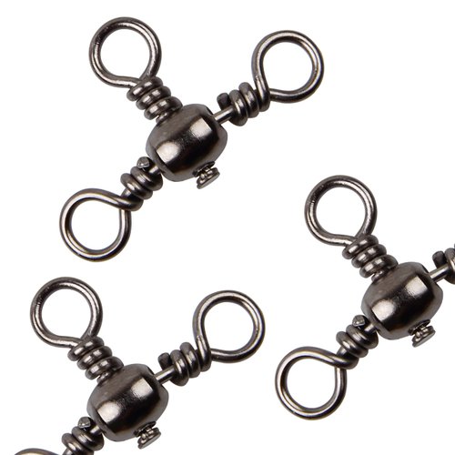 AGOOL 3 Way Swivels Fishing Tackle, 50/100pcs Crossline Barrel Swivel 3 Way Rigs T-Shape Three Way Swivels Fishing Tackle Connector for Catfish Rig Surf Fishing Rig