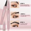 Eyebrow Microblading Pen, 3D Microblading Eyebrow Pencil, 4-fork tip Eyebrow Pencil, Natural smudge-proof Lasting Fine Stroke for easy to portray a natural eyebrow shape, Black