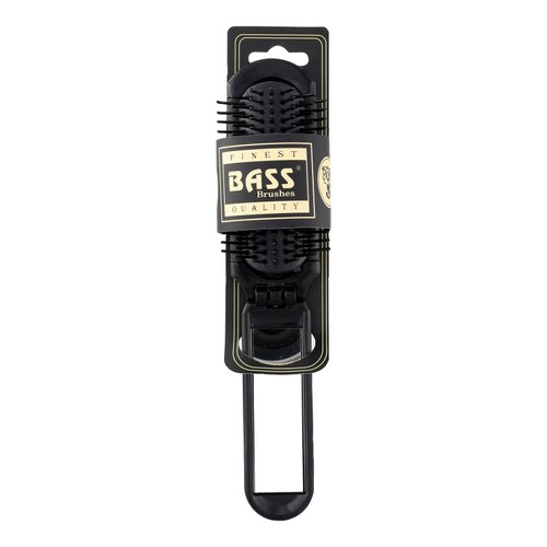 Bass Purple Fold-Up Nylon Bristle Brush with Mirror