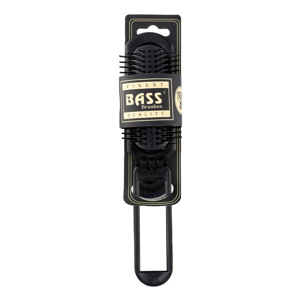 Bass Purple Fold-Up Nylon Bristle Brush with Mirror