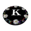 Cell Phone Pop Out Holder,Black White Daisy Flower Letter K PopSockets Grip and Stand for Phones and Tablets
