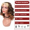Curly Wigs for Black Women Long Curly Headband Wig None Lace Front Glueless Wig Soft Big Bouncy Fluffy Big Curls Wig Heat Resistant Synthetic Wig for Daily Party Use (Black to BrownT30#,17Inch)