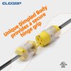 ELEGRP Lighted Straight Blade Electrical Plug and Connector Set 15 Amp 125 Volt NEMA 5-15P NEMA 5-15R 2 Pole 3 Wire Grounding, Commercial Grade, Yellow, 5 Set