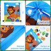 Gerrii 16 Pieces Jungle Animal Drawstring Bags Cartoon Animal Safari Goodie Bags Safari Party Favors for Boy Girl Birthday Baby Shower