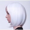 SWACC 11” Women Short Straight Synthetic Bob Wig Candy color Cosplay Wig Anime Costume hairpiece for Party with Wig Cap (White-12)