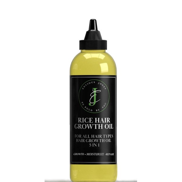 Rice Hair Oil 3 in1 growth moisturize repair alopecia edges beard hair loss hot oil treatments. for Hair Growth, Eyelashes and Eyebrows balding crowns bald spots 4oz fl